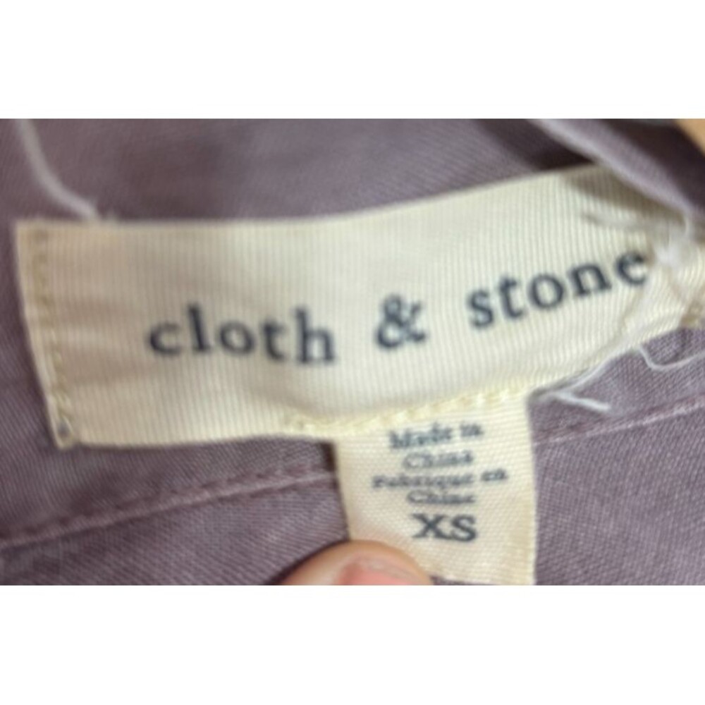 Cloth & Stone XS Wrap-Top Sleeveless Tencel Lyocell Jumpsuit Lavender Drawstring - Picture 3 of 14